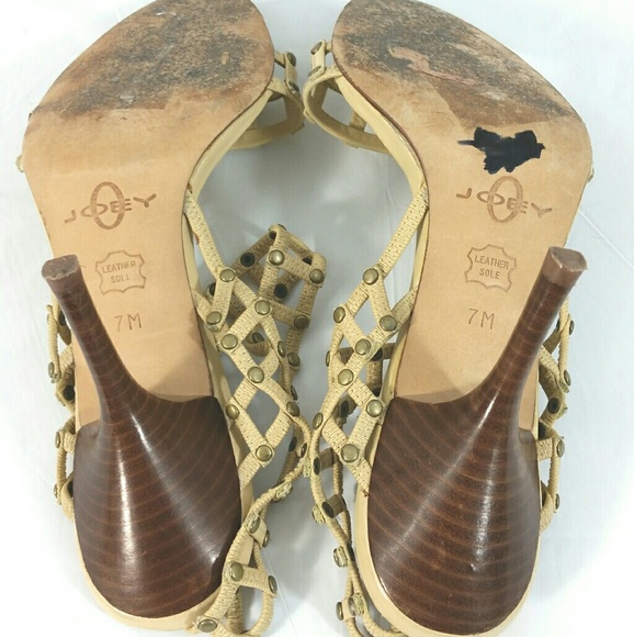 JOIE Shoes Wood Heels Open Toe Slingback Size 7M - Picture 6 of 7